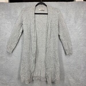 ALLSAINTS Halo Cardigan‎ Light Grey Speckled Wool Blend Open Front Women US 4